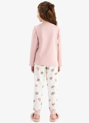 Rovi Kids - Pijama Cotton em Meia Malha Rosa - ROVI KIDS