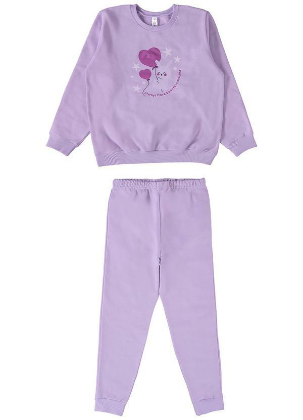 Malwee Kids - Pijama de Coelhinho em Moletom Menina Roxo