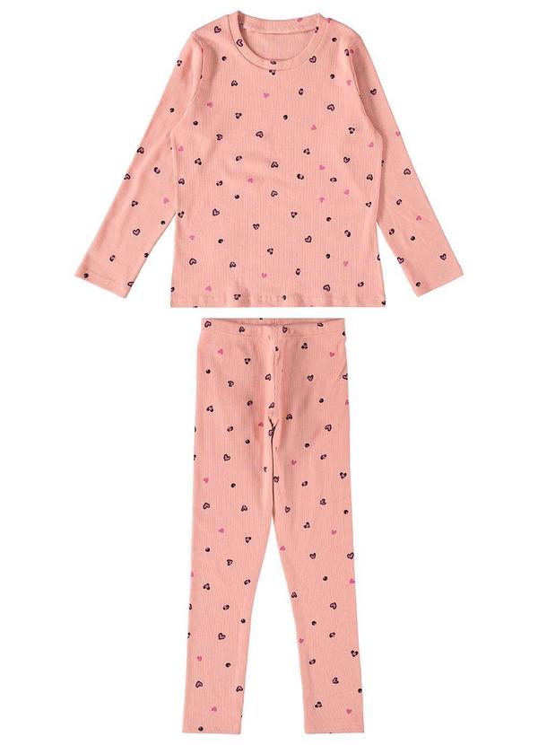 Malwee Kids - Pijama de Corações Menina Rosa