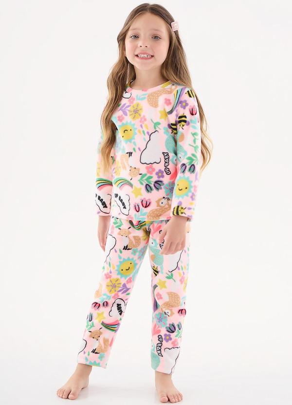 Up Baby - Pijama em Malha Soft Unissex Infantil Rosa