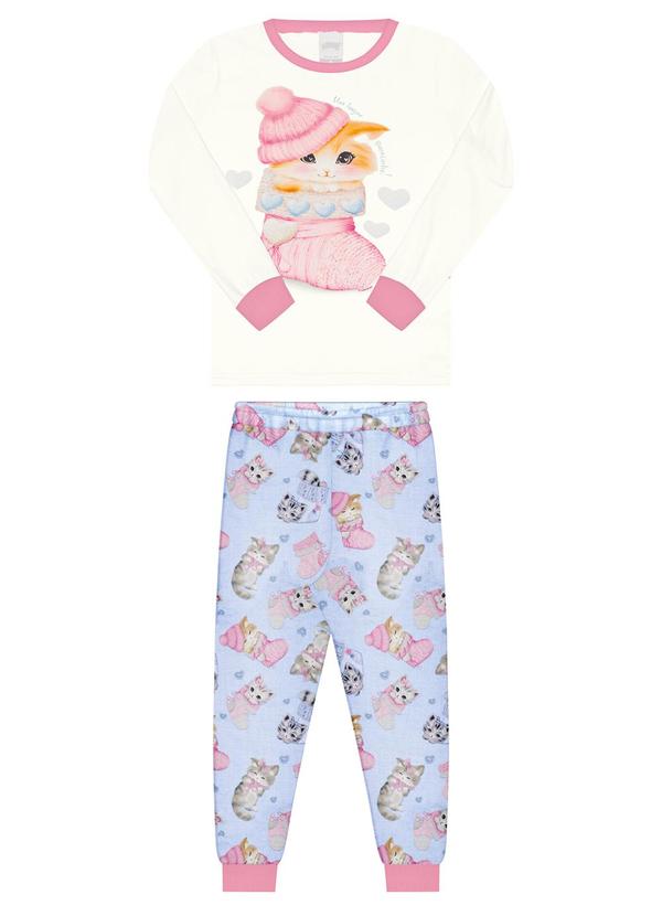 Alakazoo - Pijama Estampado com Calça e Blusa Azul 2