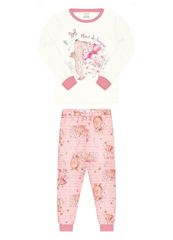 Alakazoo - Pijama Estampado com Calça e Blusa Rosa 2