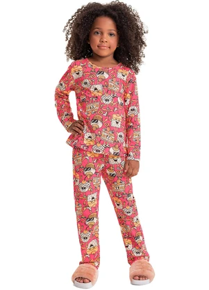 Quimby - Pijama Estampado Infantil Menina Rosa - QUIMBY