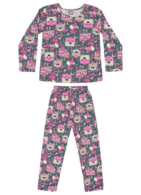 Quimby - Pijama Estampado Infantil Menina Verde