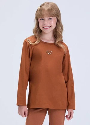 Vida Costeira - Pijama Feminino Algodão Ursinho Clean Caramelo - VIDA COSTEIRA