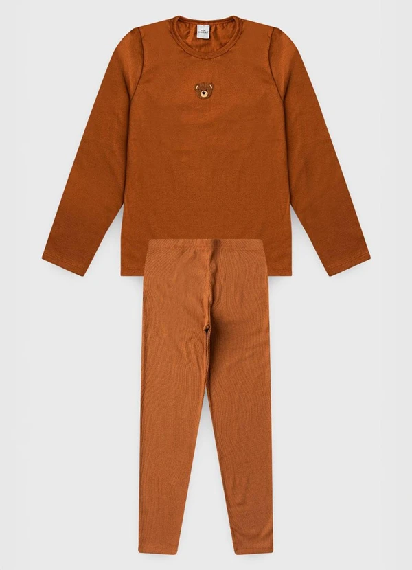 Vida Costeira - Pijama Feminino Algodão Ursinho Clean Caramelo 4