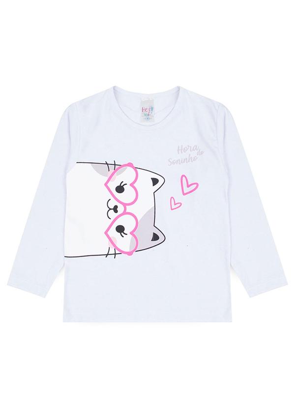 Atelie da Crianca - Pijama Feminino Inverno Cat Branco 2