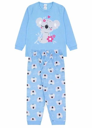 Atelie da Crianca - Pijama Feminino Inverno Coala Azul Claro - ATELIE DA CRIANCA