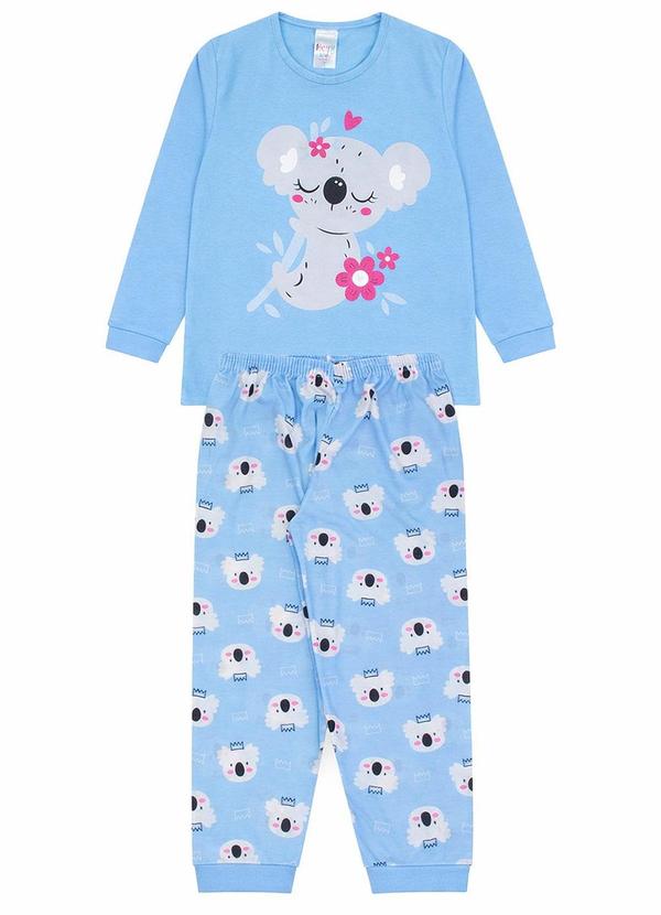 Atelie da Crianca - Pijama Feminino Inverno Coala Azul Claro