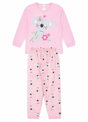 Atelie da Crianca - Pijama Feminino Inverno Coala Rosa - ATELIE DA CRIANCA