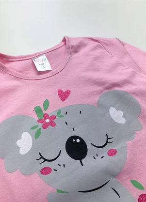 Atelie da Crianca - Pijama Feminino Inverno Coala Rosa - ATELIE DA CRIANCA