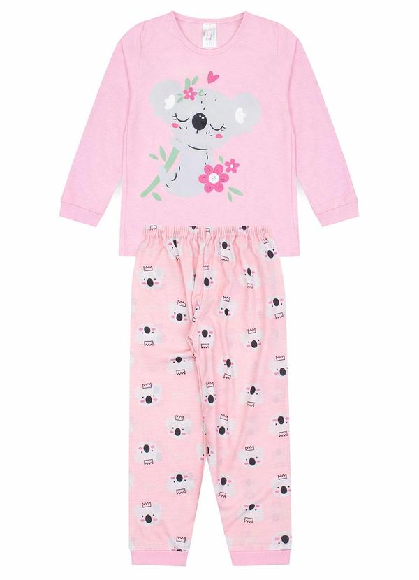 Atelie da Crianca - Pijama Feminino Inverno Coala Rosa