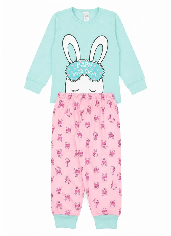 Atelie da Crianca - Pijama Feminino Inverno Coelho Azul