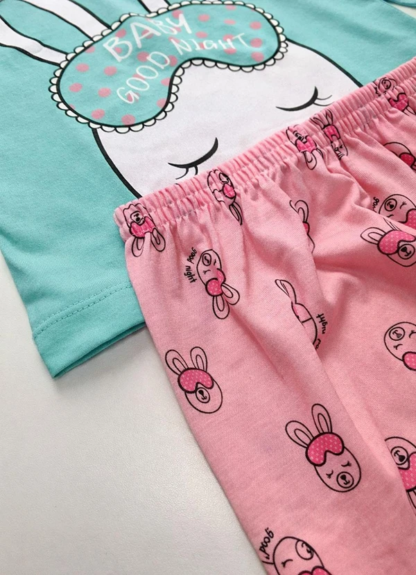 Atelie da Crianca - Pijama Feminino Inverno Coelho Azul 3