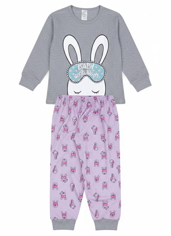 Atelie da Crianca - Pijama Feminino Inverno Coelho Cinza