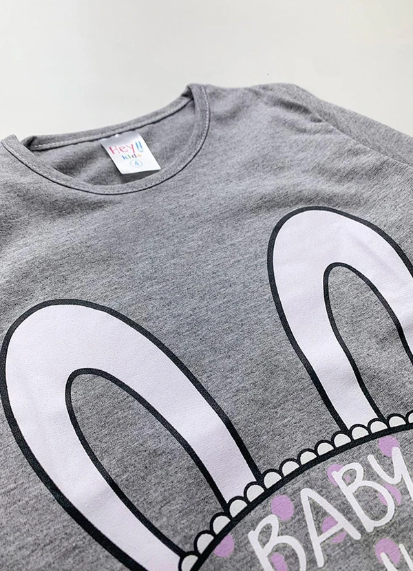 Atelie da Crianca - Pijama Feminino Inverno Coelho Cinza 2