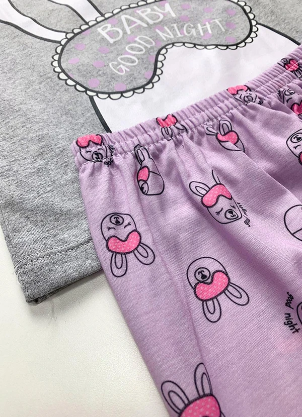 Atelie da Crianca - Pijama Feminino Inverno Coelho Cinza 3