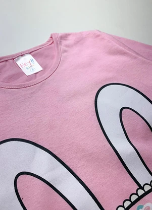 Atelie da Crianca - Pijama Feminino Inverno Coelho Rosa - ATELIE DA CRIANCA