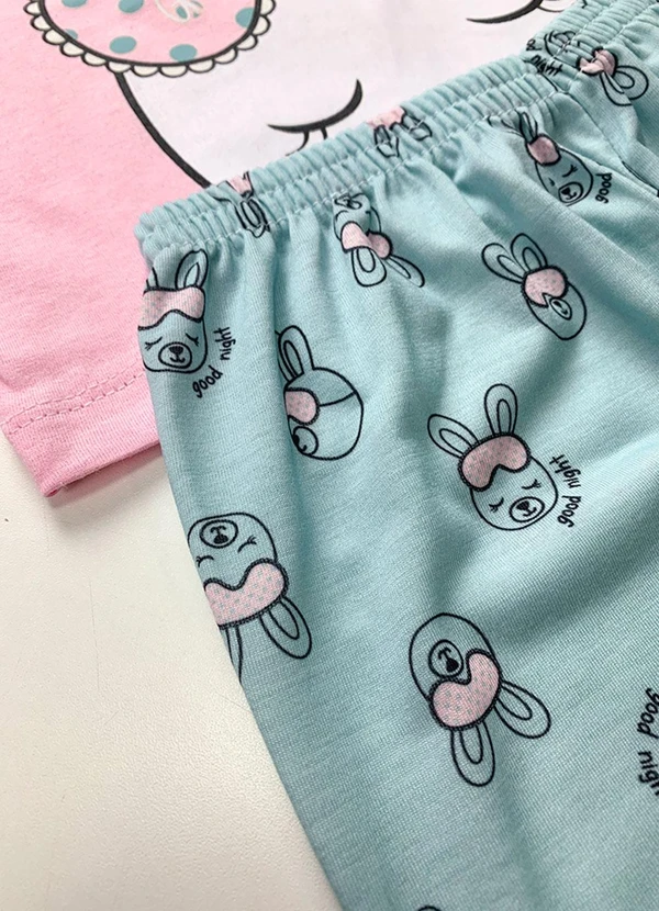 Atelie da Crianca - Pijama Feminino Inverno Coelho Rosa 3