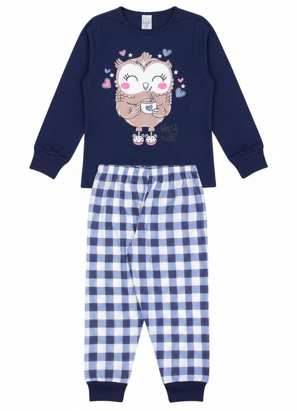 Atelie da Crianca - Pijama Feminino Inverno Coruja Azul
