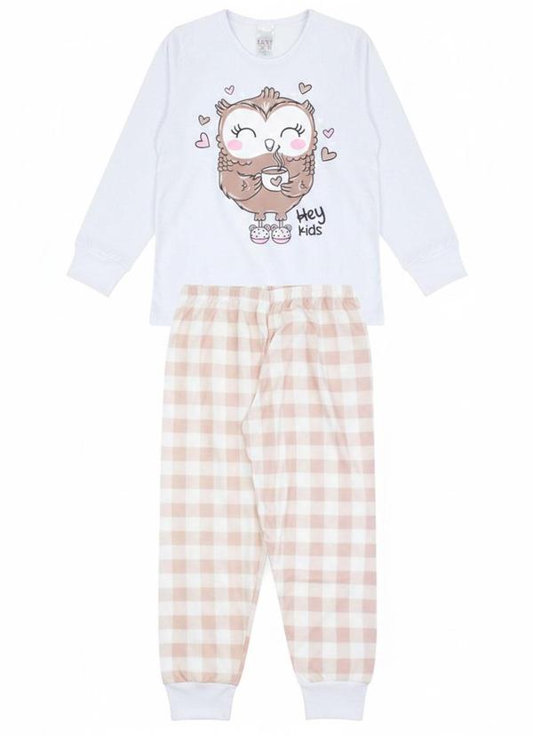 Atelie da Crianca - Pijama Feminino Inverno Coruja Branco