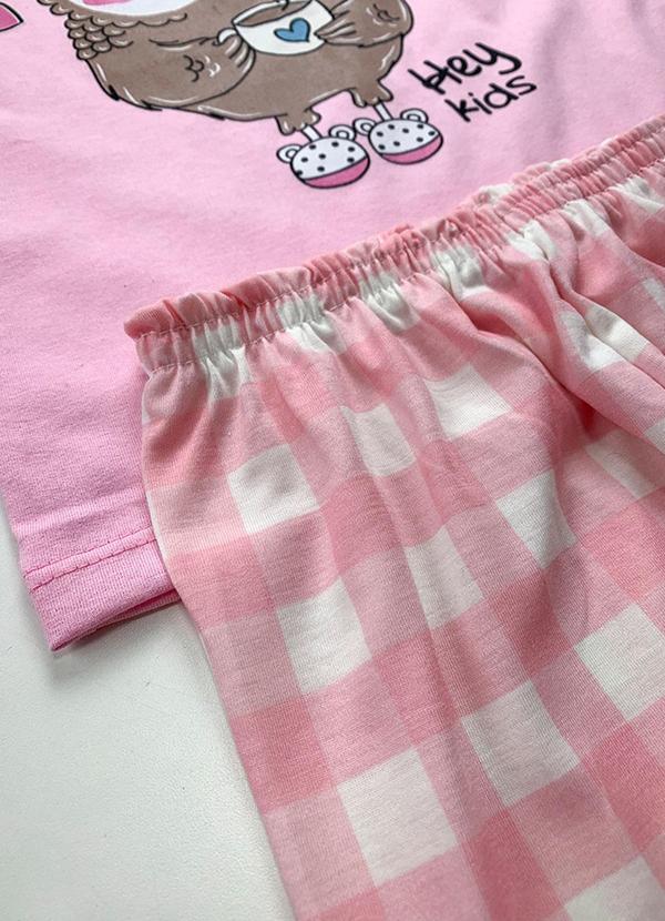 Atelie da Crianca - Pijama Feminino Inverno Coruja Rosa 3