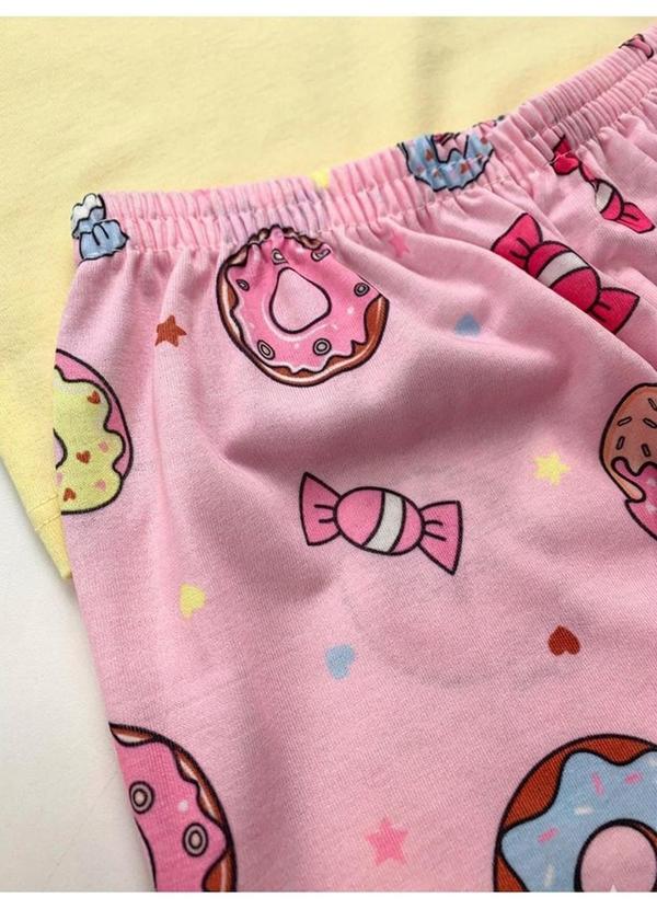 Atelie da Crianca - Pijama Feminino Inverno Donuts Amarelo 3