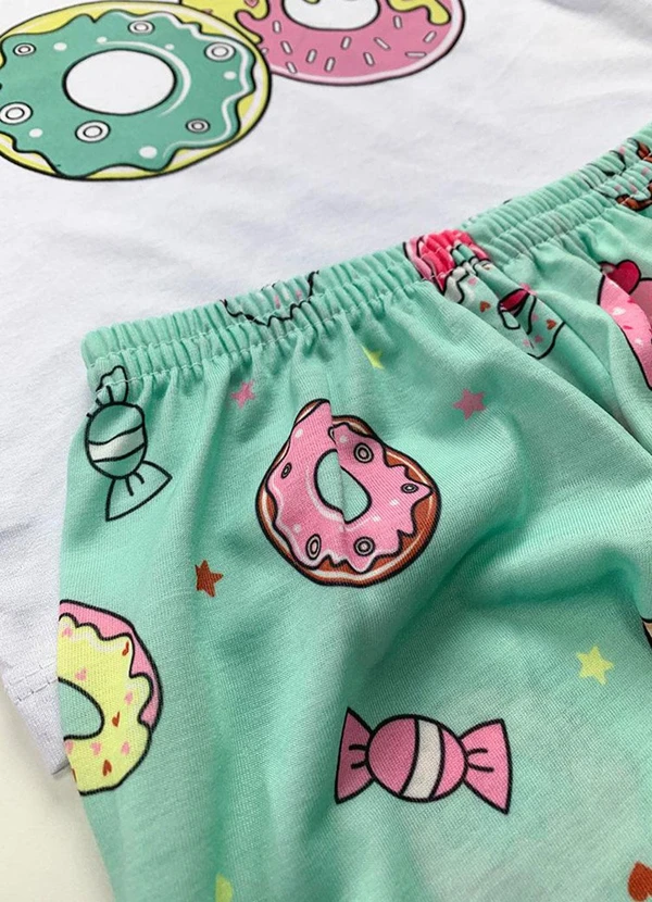 Atelie da Crianca - Pijama Feminino Inverno Donuts Branco 3