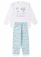 Atelie da Crianca - Pijama Feminino Inverno Gatinha Coração Rosa - variação: Branco
