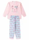 Atelie da Crianca - Pijama Feminino Inverno Gatinha Coração Rosa - variação: Rosa