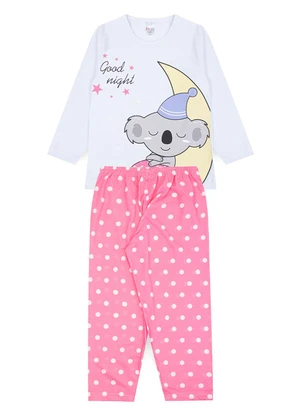 Pijama Feminino Inverno Good Night Branco Atelie da Crianca