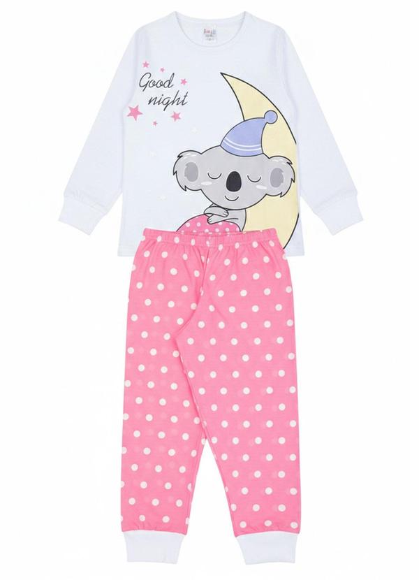 Atelie da Crianca - Pijama Feminino Inverno Good Night Branco