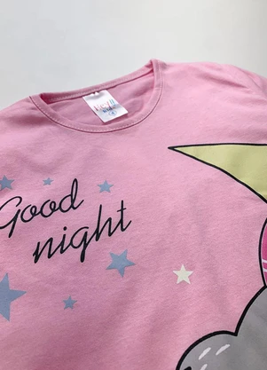 Atelie da Crianca - Pijama Feminino Inverno Good Night Rosa - ATELIE DA CRIANCA