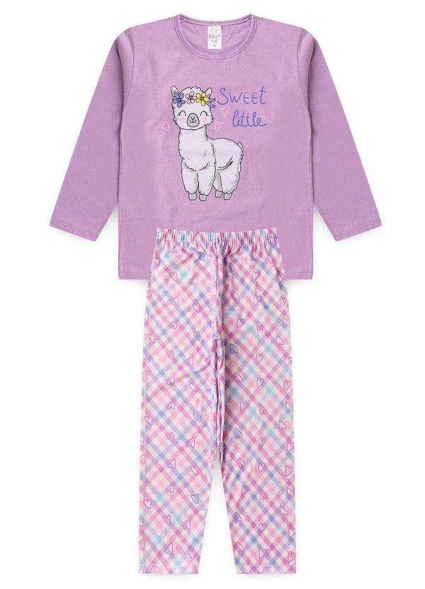 Atelie da Crianca - Pijama Feminino Inverno Lhama Lilas