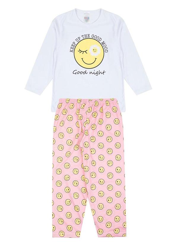 Atelie da Crianca - Pijama Feminino Inverno Smile Branco