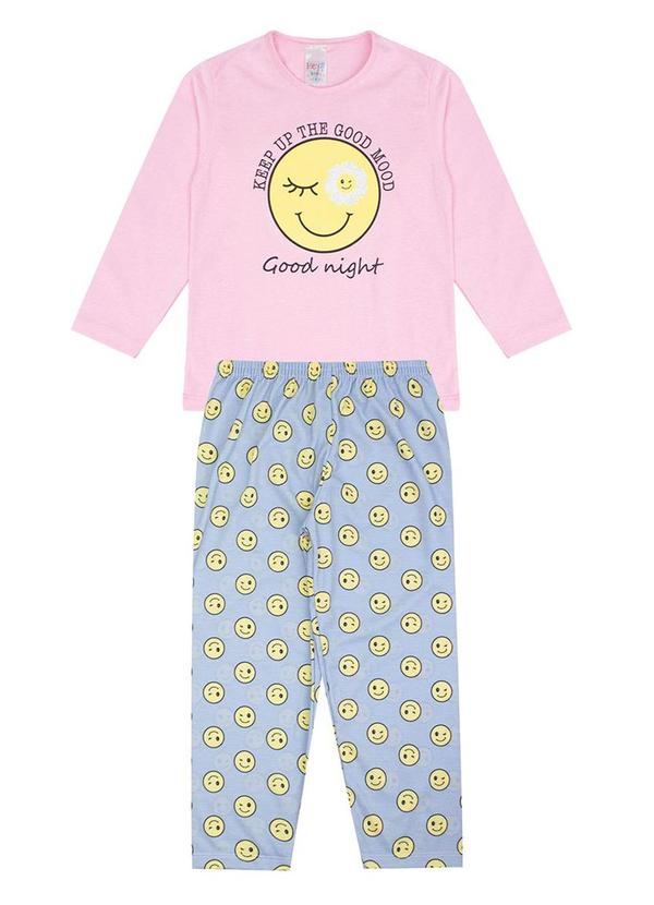 Atelie da Crianca - Pijama Feminino Inverno Smile Rosa