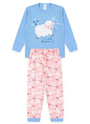 Atelie da Crianca - Pijama Feminino Inverno Sweet Dreams Azul - ATELIE DA CRIANCA