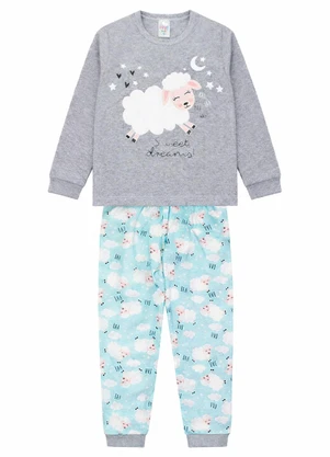 Atelie da Crianca - Pijama Feminino Inverno Sweet Dreams Cinza - ATELIE DA CRIANCA