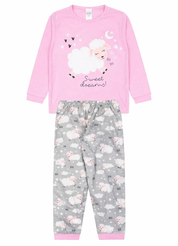 Atelie da Crianca - Pijama Feminino Inverno Sweet Dreams Rosa