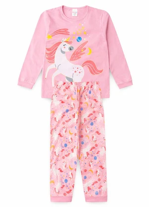 Atelie da Crianca - Pijama Feminino Inverno Unicornio Rosa - ATELIE DA CRIANCA