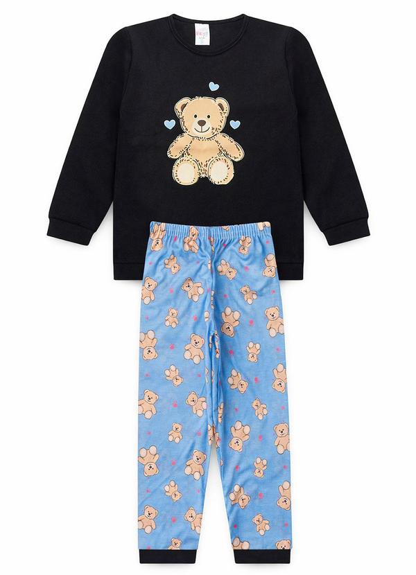 Atelie da Crianca - Pijama Feminino Inverno Ursinho Preto 2