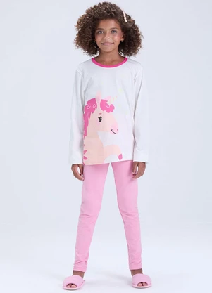 Vida Costeira - Pijama Feminino Unicórnio Brilha no  Rosa - VIDA COSTEIRA