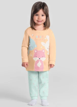 Brandili - Pijama Infantil Brilha no Escuro Laranja - BRANDILI