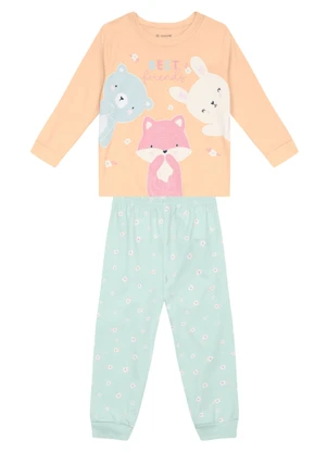 Brandili - Pijama Infantil Brilha no Escuro Laranja - BRANDILI