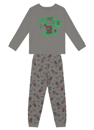 Brandili - Pijama Infantil Coelho Brilha no Escuro Natural - BRANDILI