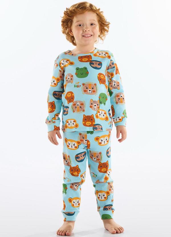 Up Baby - Pijama Infantil com Blusa e Calça Azul