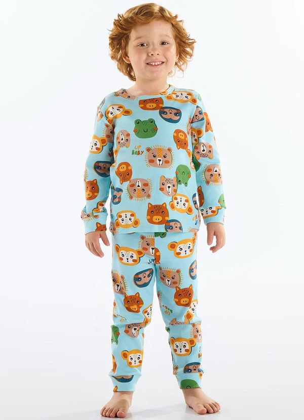 Up Baby - Pijama Infantil com Blusa e Calça Azul
