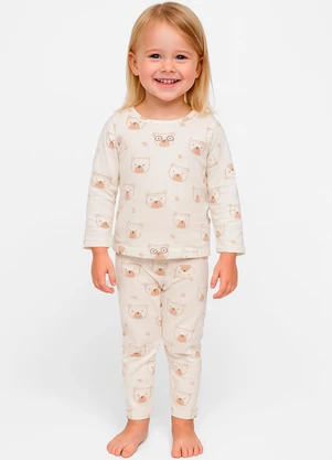 Select - Pijama Infantil Estampado Bege - SELECT