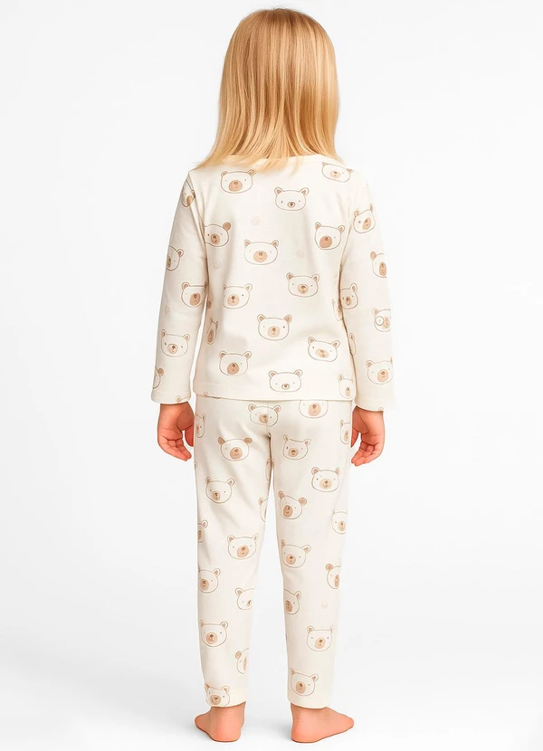Select - Pijama Infantil Estampado Bege 2