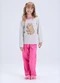 Vida Costeira - Pijama Infantil Feminino Capivara Algodão Branco - variação: Branco